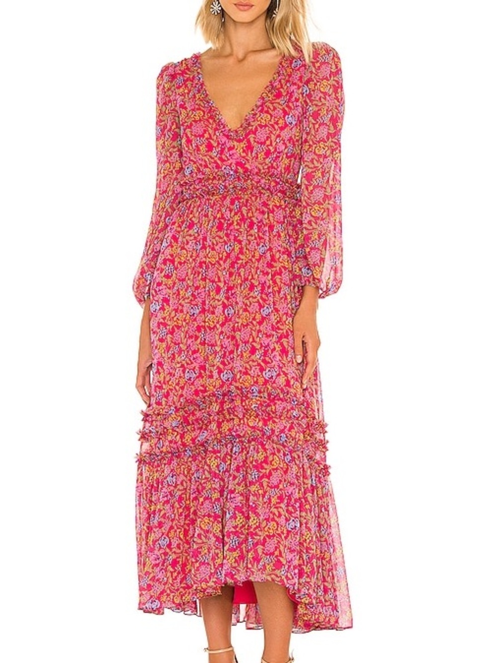 Ruxton Dress in Fuchsia Multi by Likely Size 8